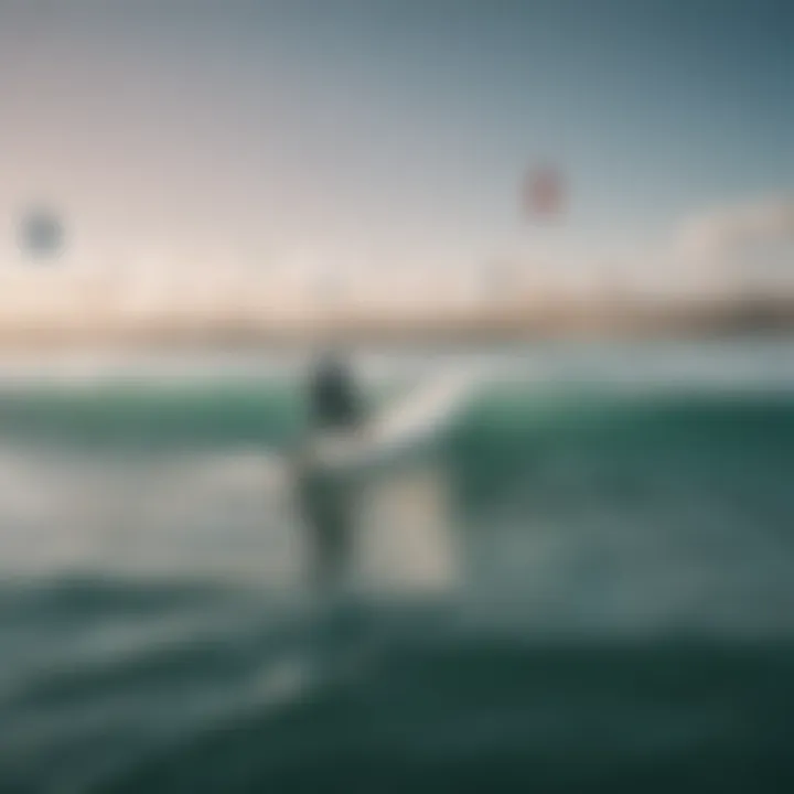 A group of kiteboarders enjoying the sport together