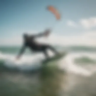 A group of kitesurfers showcasing different skills