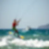 Kitesurfing Thrills Along Sicily's Coast Vibrant kitesurfing action against the backdrop of Sicily's coastline
