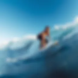 Surfer wearing a knee brace catching a wave