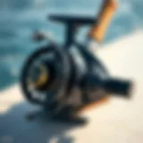 Detailed view of a high-performance casting surf reel demonstrating advanced engineering.