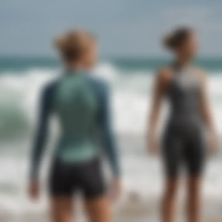 Comparison chart highlighting key features of the Lululemon surf suit against its competitors