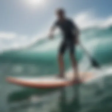 A close-up of paddleboarding techniques in action