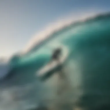 A surfer riding a wave on an ideal-sized surfboard.