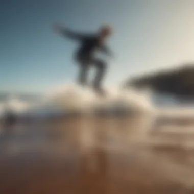 Skateboarder landing successfully after an ollie