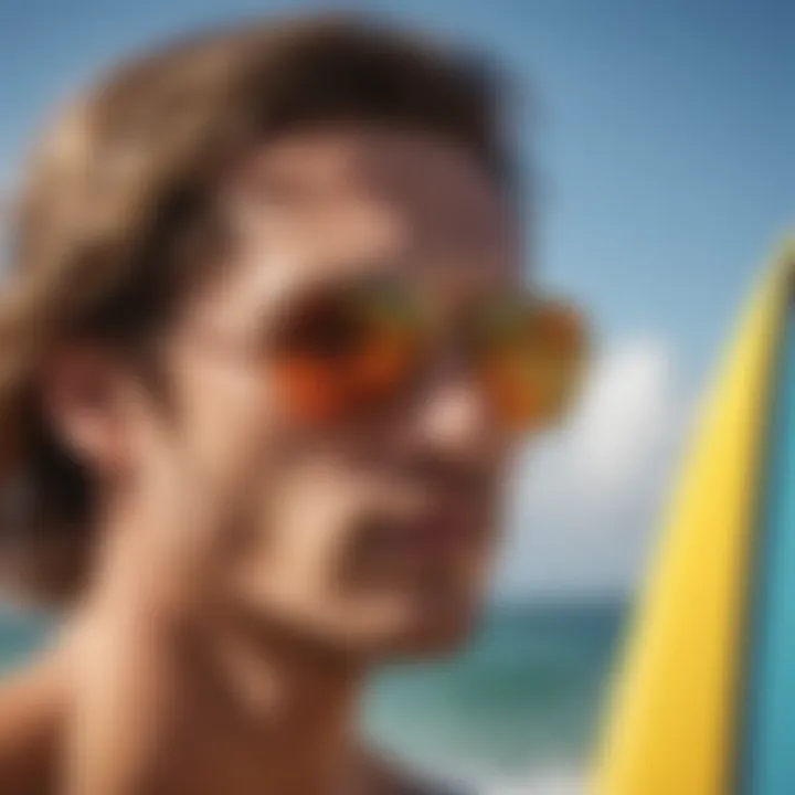 Collection of trendy surfer sunglasses