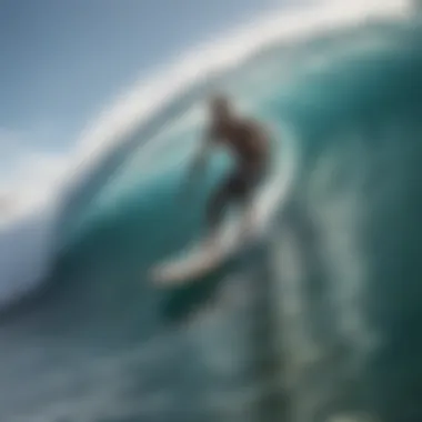 Surfer riding a wave at a Mentawai surf spot