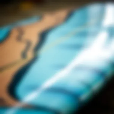 Close-up view of the innovative materials used in the construction of the Morey Mach 9 surfboard