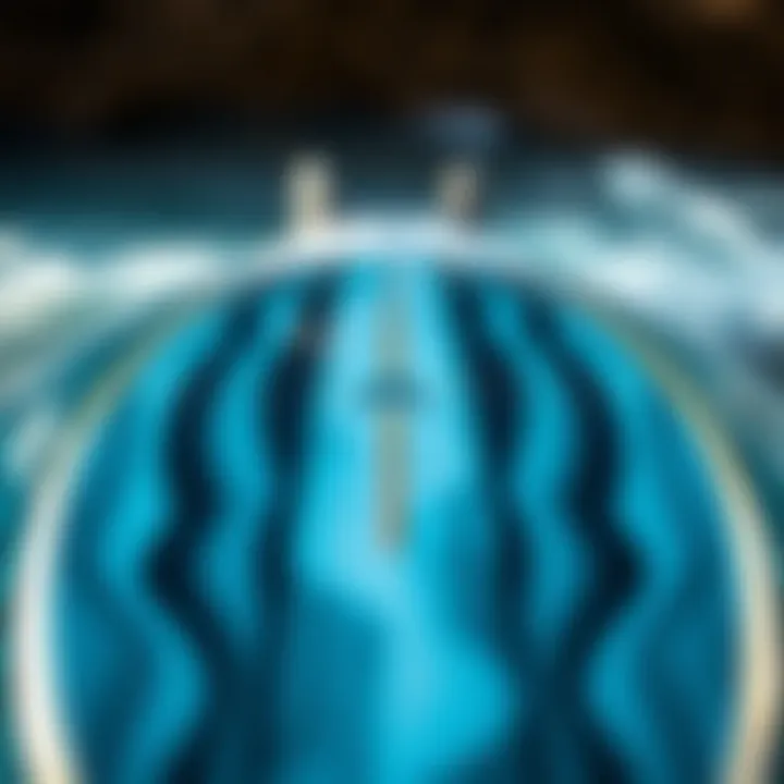 A detailed view of surfboard technology featuring modern designs