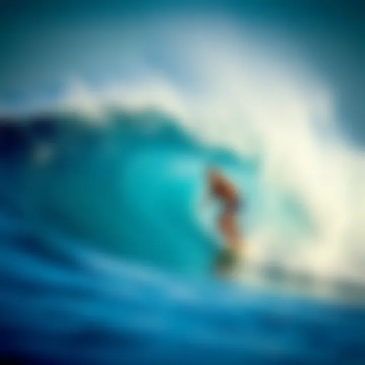A surfer confidently riding a wave on a high-quality surfboard