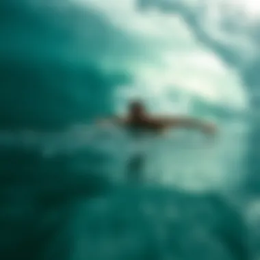 A swimmer gracefully navigating through clear waters using fins