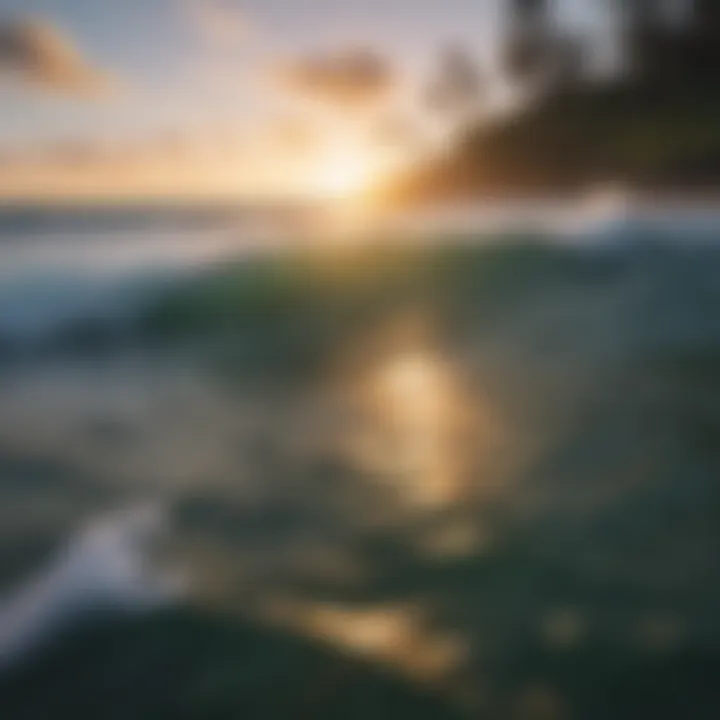 A breathtaking view of Oahu's coastline during sunset