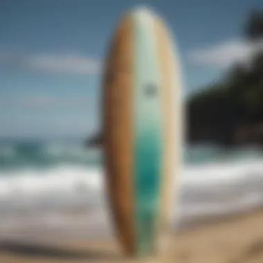 Innovative Surfboard Designs A collection of modern surfboards showcasing innovative designs