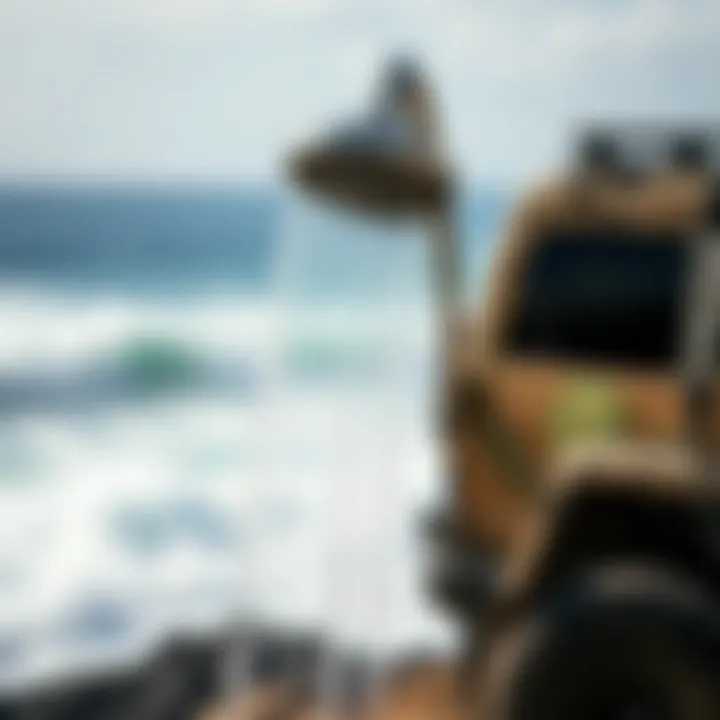 Enhancing Outdoor Adventures with Portable Shower Heads A portable shower head showcased against a natural backdrop.