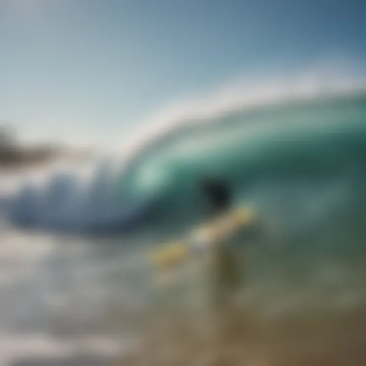 An individual enjoying a remote-controlled surf session at the beach