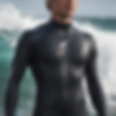 Close-up of the Rip Curl Peak wetsuit showcasing its innovative stitching and material