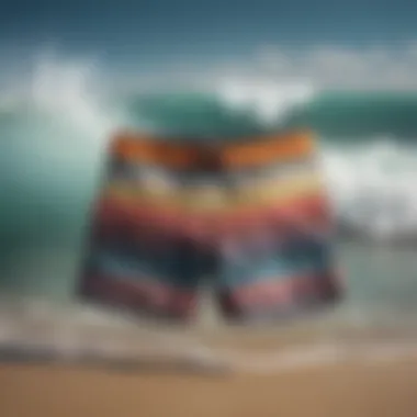 RS surf shorts displayed in various colors and styles