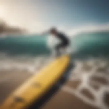 Surfboard preparation on the beach