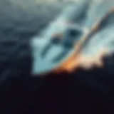 Sleek Wakesurfing Boat in Action A sleek wakesurfing boat cutting through the water