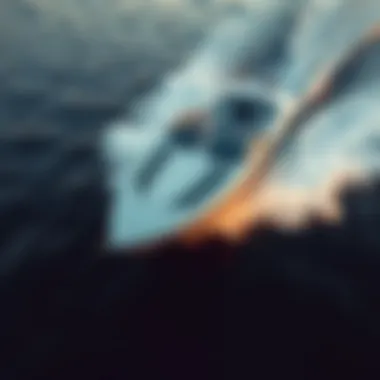 Sleek Wakesurfing Boat in Action A sleek wakesurfing boat cutting through the water