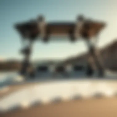 Innovative Wake Surf System Close-up of a boat's wake surf system