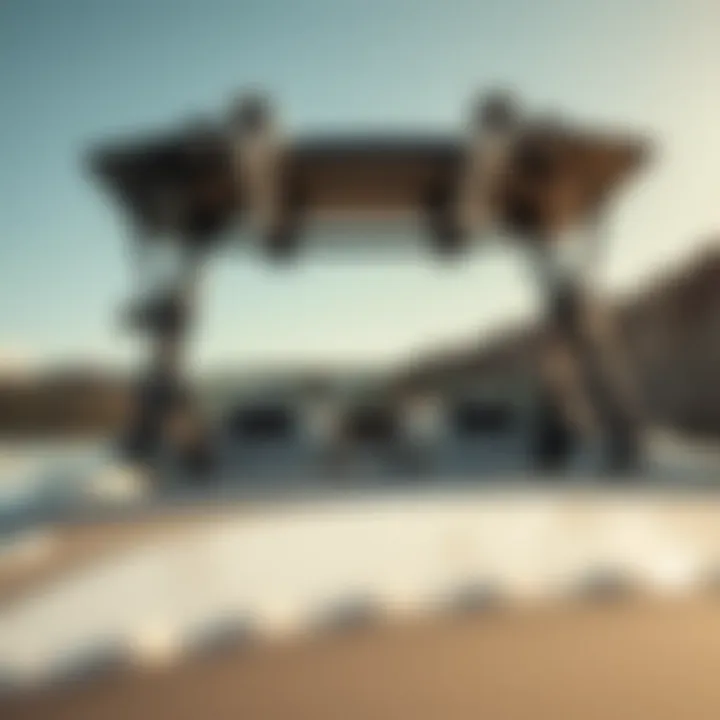 Innovative Wake Surf System Close-up of a boat's wake surf system