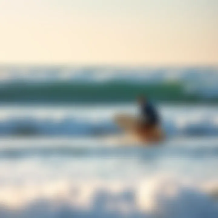 Surf Instruction in Action An instructional session taking place on the beach.