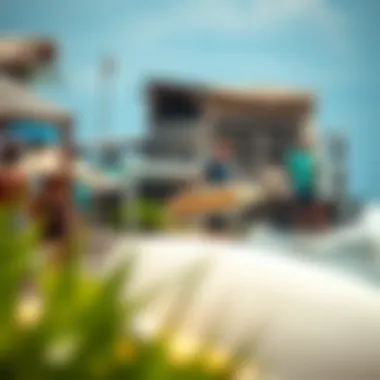Cultural Vibrance at Surf Spot Vibrant local culture surrounding a popular surf location.