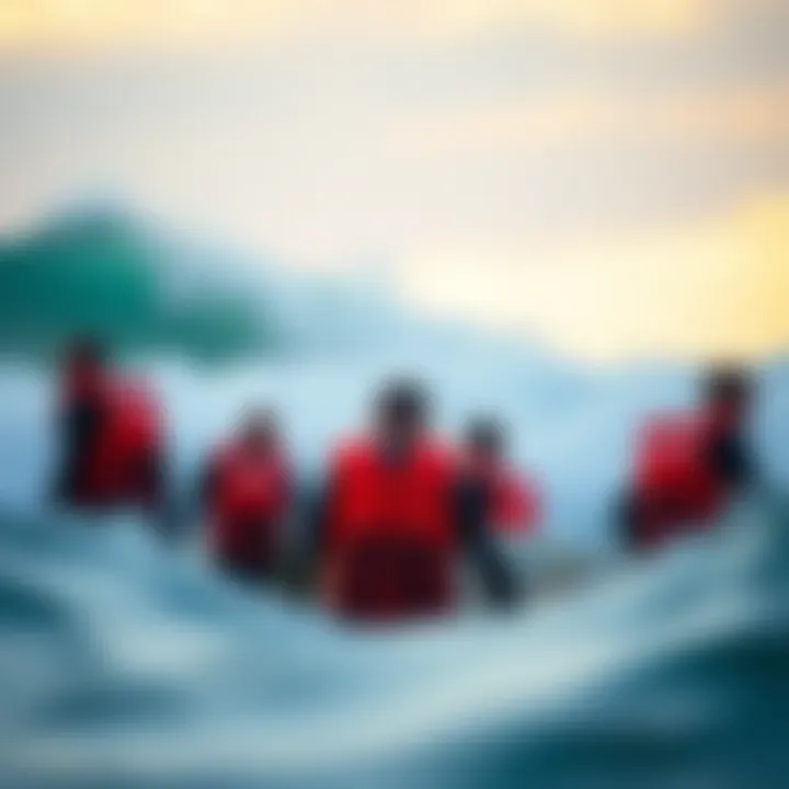 Diverse surf conditions showcasing the necessity of safety equipment.