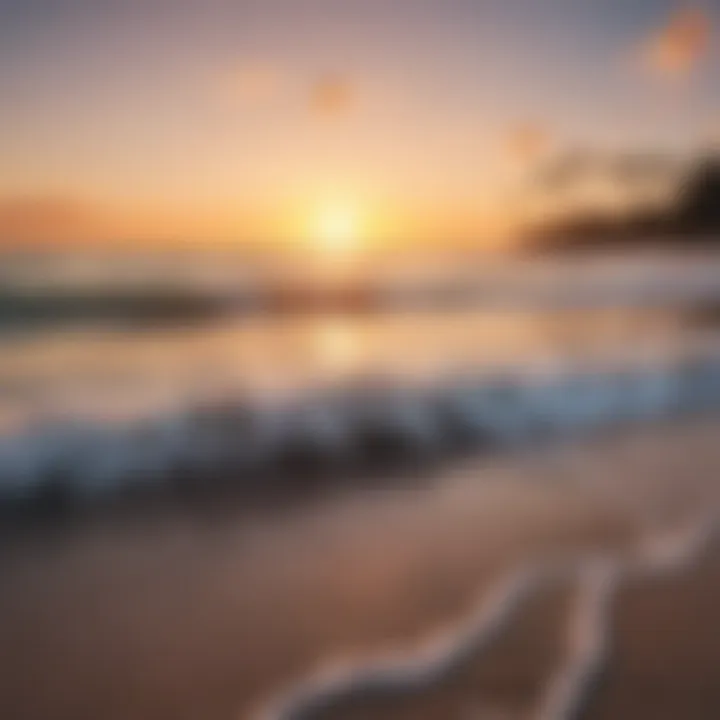 A panoramic view of Naples beach at sunrise, showcasing the tranquil waters and soft sand.