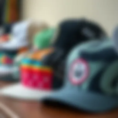 Diverse surf hats showcasing different designs