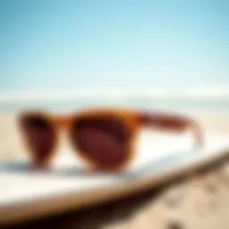Stylish surf shades on a beach setting