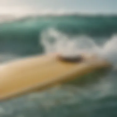 A surfboard with wax and styling products