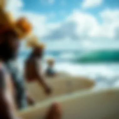 A cultural surfing event showcasing local traditions