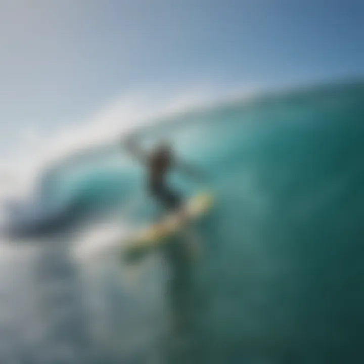 Local surf school with students learning to surf