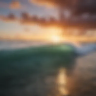 Breathtaking Sunset Over Cozumel's Surf Vibrant sunset over the ocean waves in Cozumel