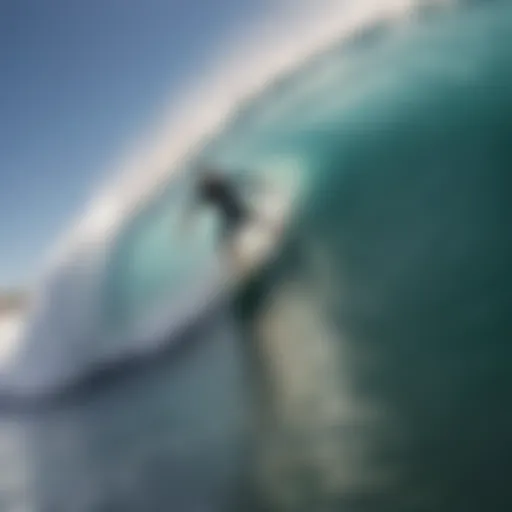 A surfer riding a perfect wave at La Jolla