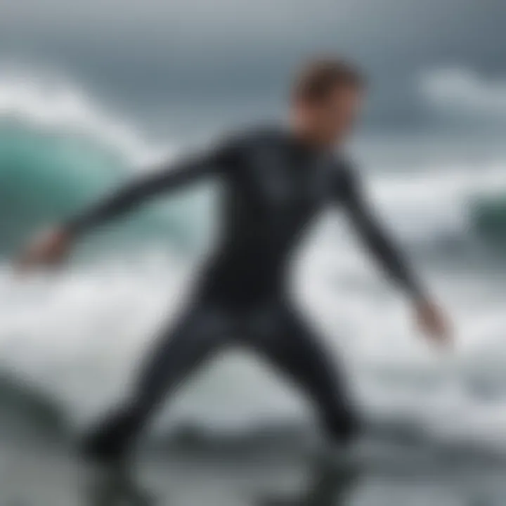 Surfing in various water conditions with wetsuits