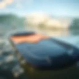 Close-up view of swim fins designed for wide feet showcasing flexible material