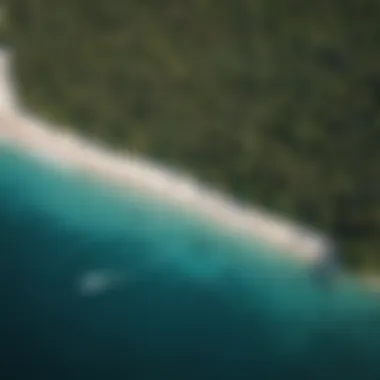 Aerial view of Tavarua Island showcasing its lush greenery