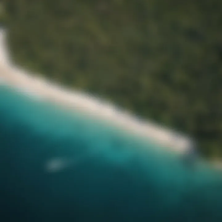 Aerial view of Tavarua Island showcasing its lush greenery