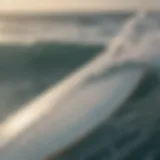 Close-up view of a clean surfboard ready for wax application