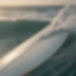 Close-up view of a clean surfboard ready for wax application