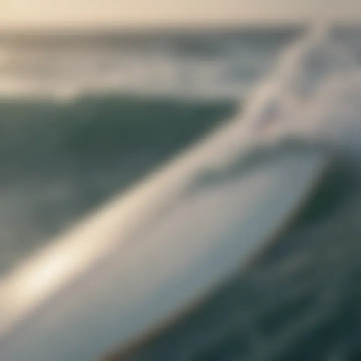 Close-up view of a clean surfboard ready for wax application