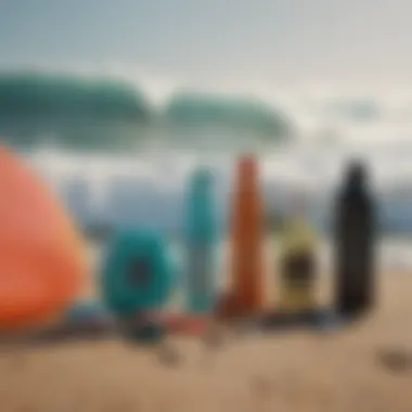 Essential Tools for Wax Removal Tools laid out for effective wax removal from surfboards