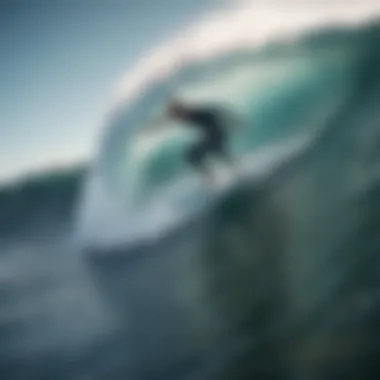 A dynamic scene of one wing surfing showcasing an athlete riding the waves.