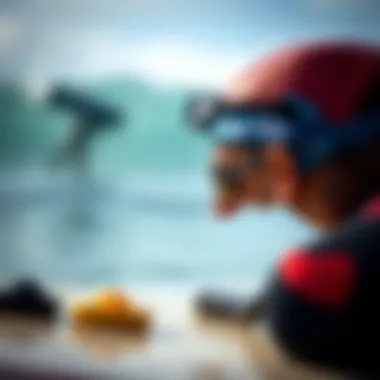 Close-up of essential surfing gear