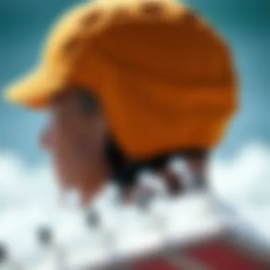 Surfing cap worn during various surfing activities, highlighting functionality and style