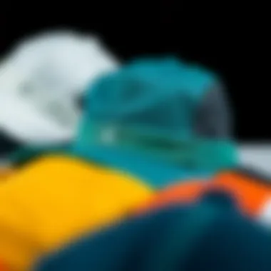 Different materials used in the making of surfing caps showcasing their texture and durability