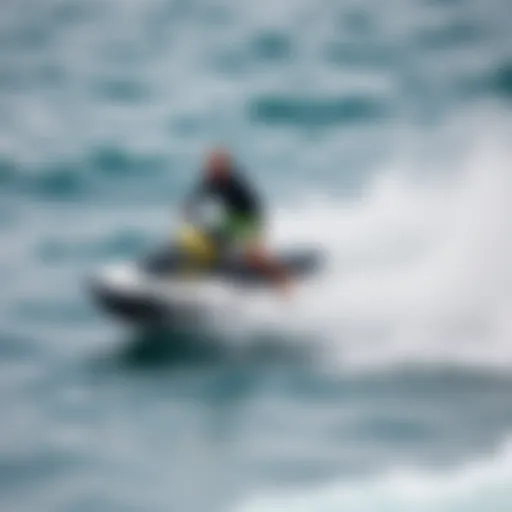 Jet Surfboard in Action Jet surfboard on the water